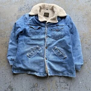 Vintage Wrangler Sherpa Lined Denim Western Coat